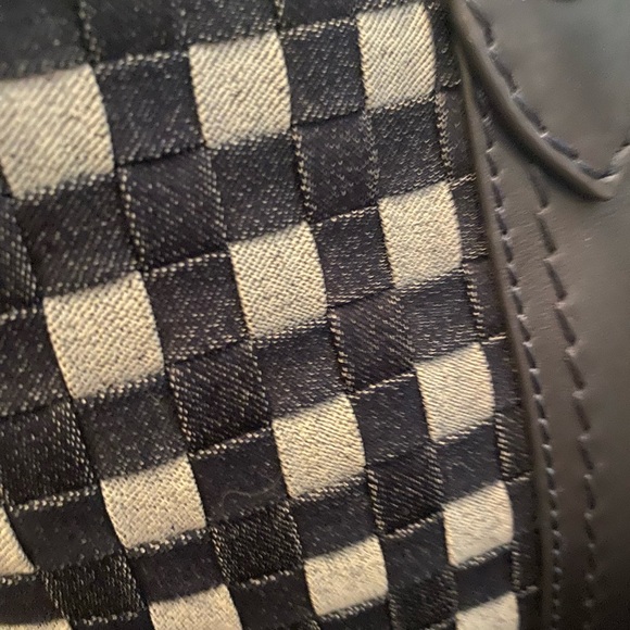 Frye large denim / leather tote NAVY new without tags - Picture 7 of 16